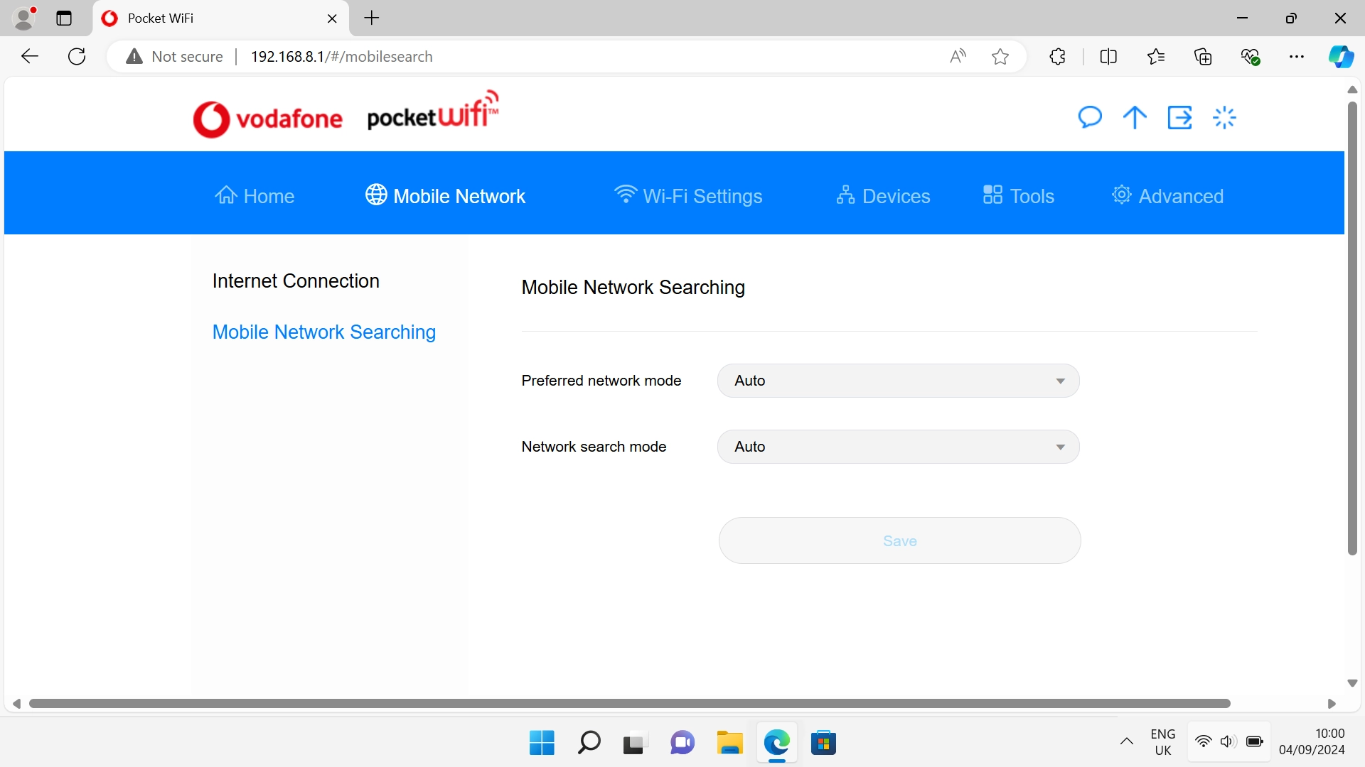 Click the drop down list next to 