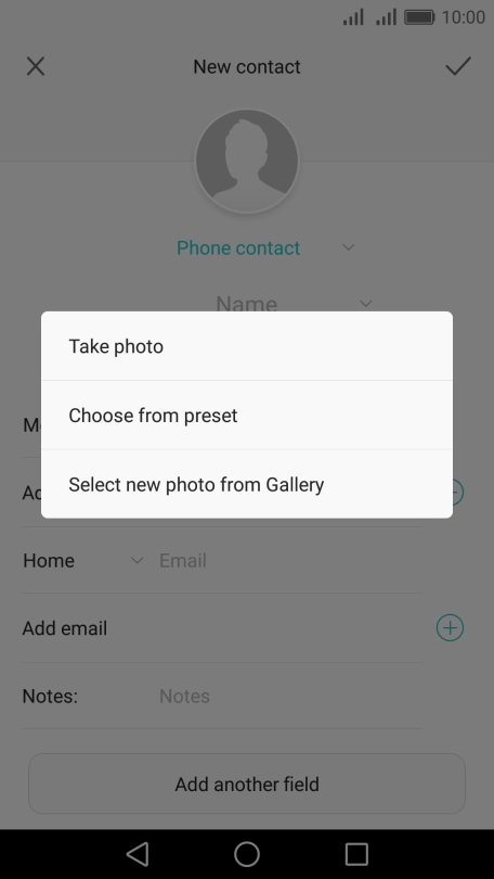Press Select new photo from Gallery and go to the required folder.