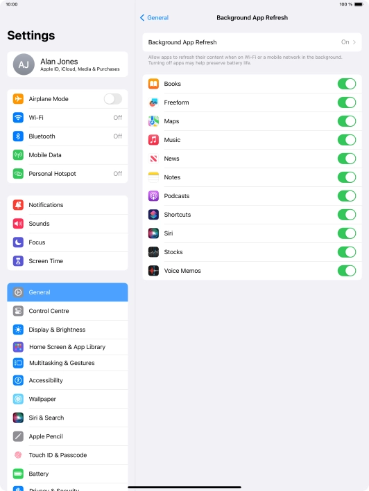 Press Background App Refresh.