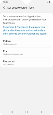 Press the required phone lock code and follow the instructions on the screen to create an additional phone lock code.