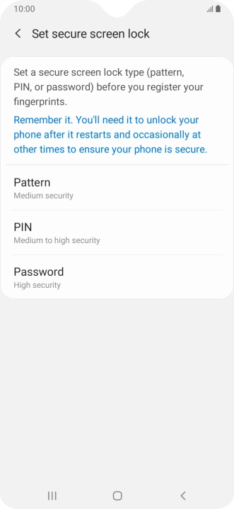Press the required phone lock code and follow the instructions on the screen to create an additional phone lock code.