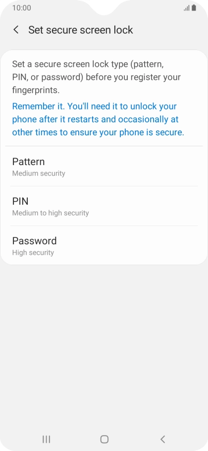 Press the required phone lock code and follow the instructions on the screen to create an additional phone lock code.