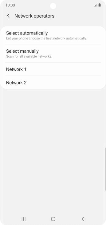 Press the required network.