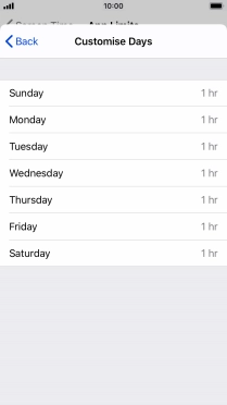 Press the required days.