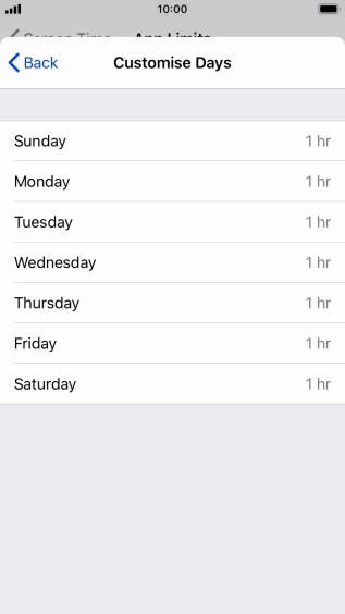 Press the required days.