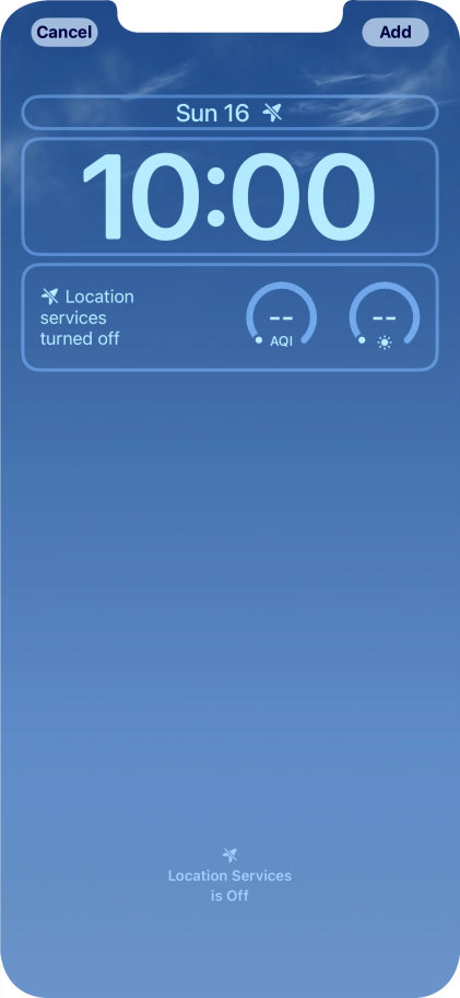 To customise the way the lock screen date is displayed, press the date widget and follow the instructions on the screen to select the required widget display mode.