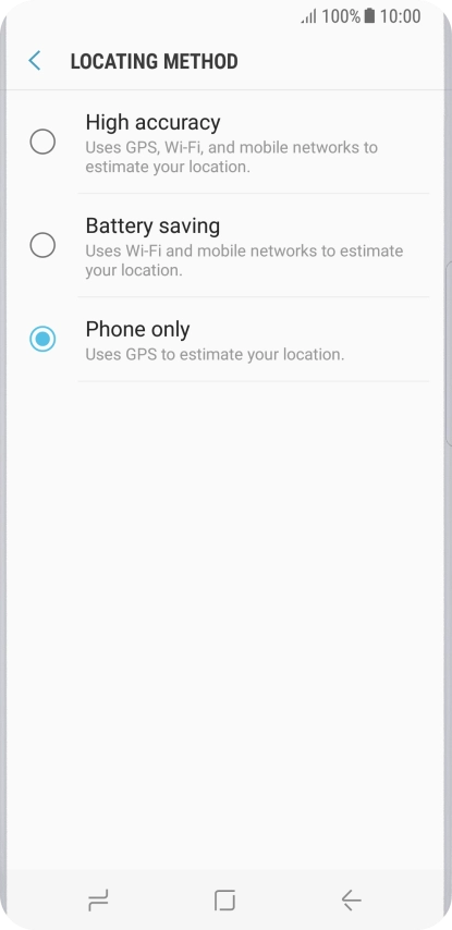 If you select High accuracy, your phone can find your exact position using the GPS satellites, the mobile network and nearby Wi-Fi networks. Satellite-based GPS requires a clear view of the sky.