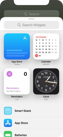 Press the required widget.