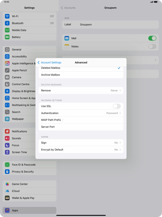 Press the indicator next to 