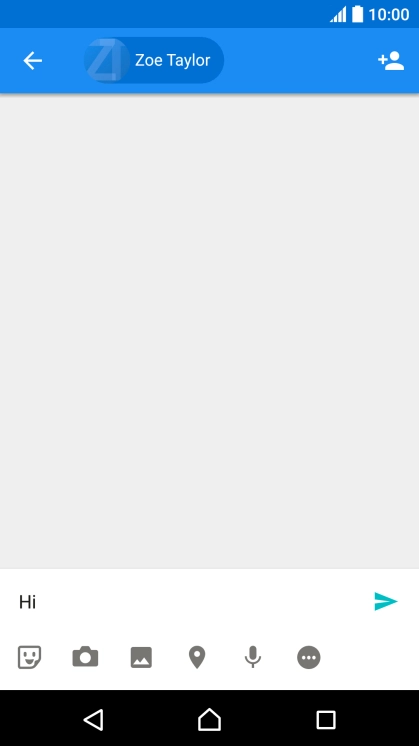 Press the send icon when you've finished your text message.