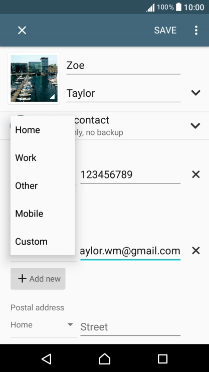 Press the required email type.