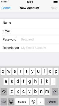 Press Password and key in the password for your email account.