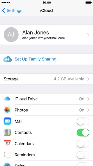 Press iCloud Drive.