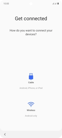 You can transfer the contents of another phone to your phone when it's activated for the first time and after a factory reset. When this screen is displayed, your phone is ready to transfer contents from another phone.