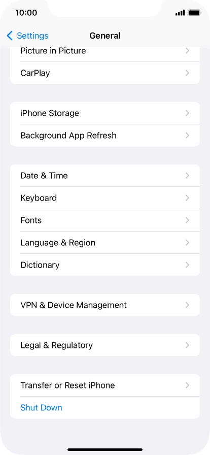 Press Transfer or Reset iPhone.