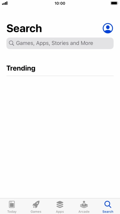 Press the search field and key in the name or subject of the required app.