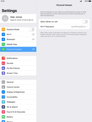Press Wi-Fi Password and key in the required password.