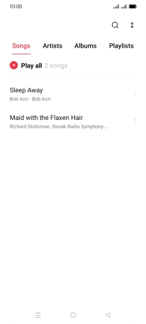 Press the required category and go to the required audio file.