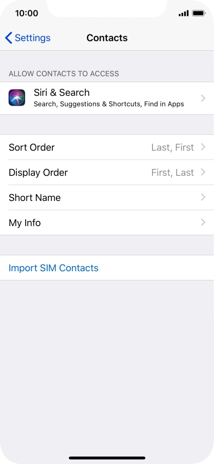 Press Import SIM Contacts.