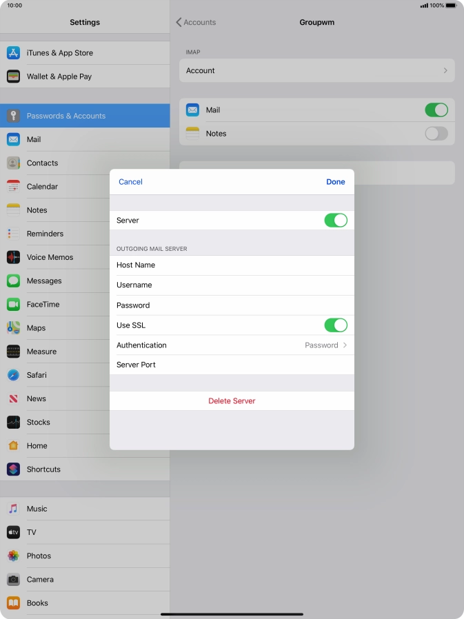 Press the indicator next to 