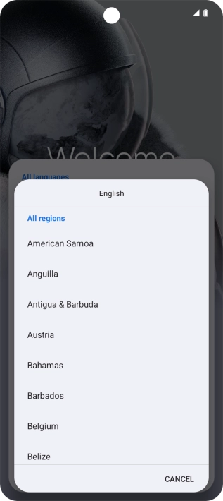 Press the required country or area.