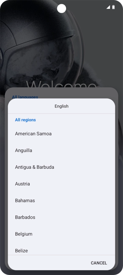 Press the required country or area.