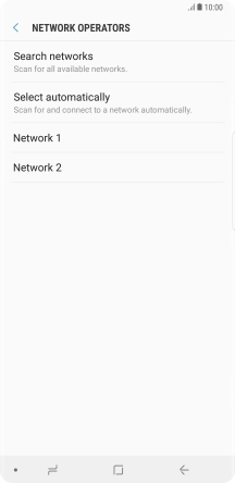 Press the required network.