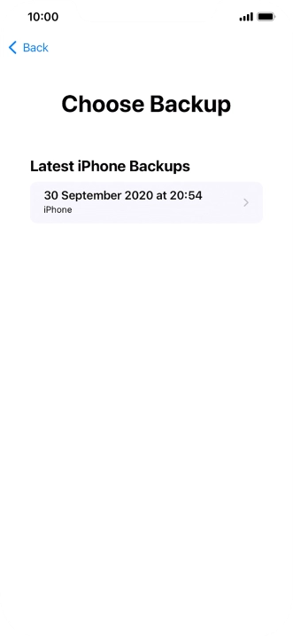 Press the required backup and your phone restores the content of the selected backup. Subsequently, follow the instructions on the screen to set up your phone and prepare it for use.