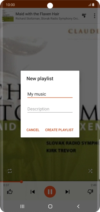 Key in a name for the playlist and press CREATE PLAYLIST.