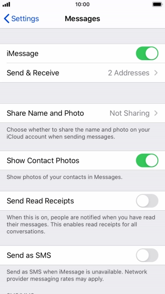 Press the indicator next to 