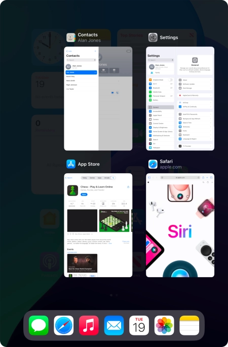 Slide upwards on the required application to end it.