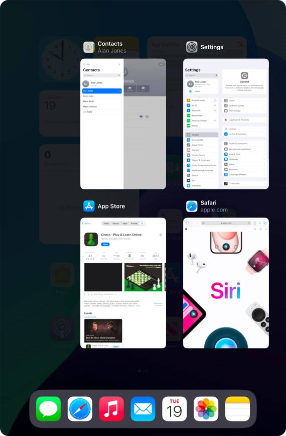 Slide upwards on the required application to end it.