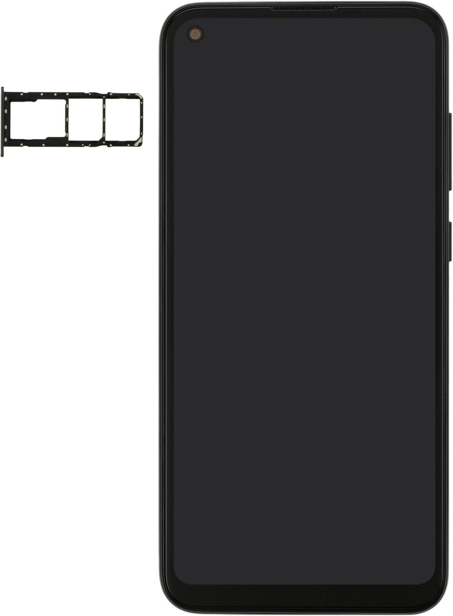 Turn your SIM so the angled corner of the SIM matches the angled corner of the SIM holder and place your SIM in the SIM holder.