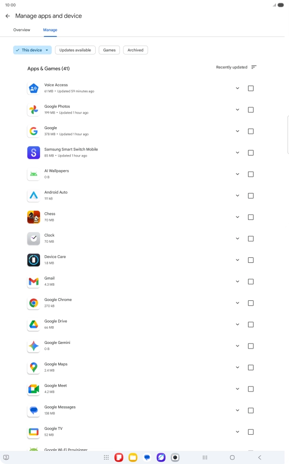Press the required app.