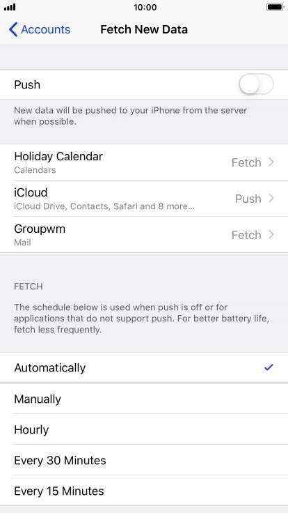 If you turn off the function, press the required setting.