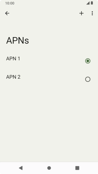 Press the field next to the data connection to activate it.
