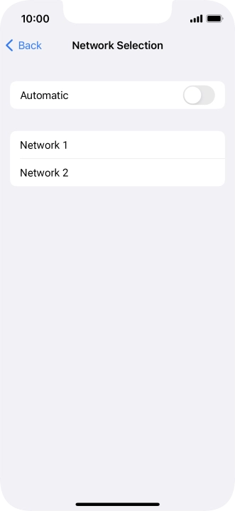 If you turn off the function, press the required network.