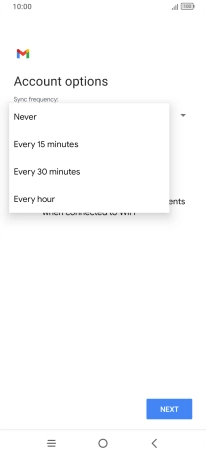 Press the required setting.