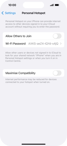 Press Wi-Fi Password and key in the required password.