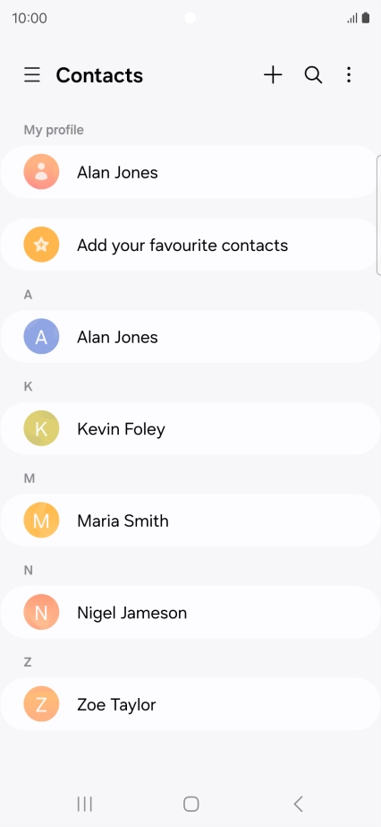 Press the new contact icon.