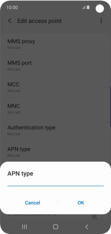 Key in default and press OK.