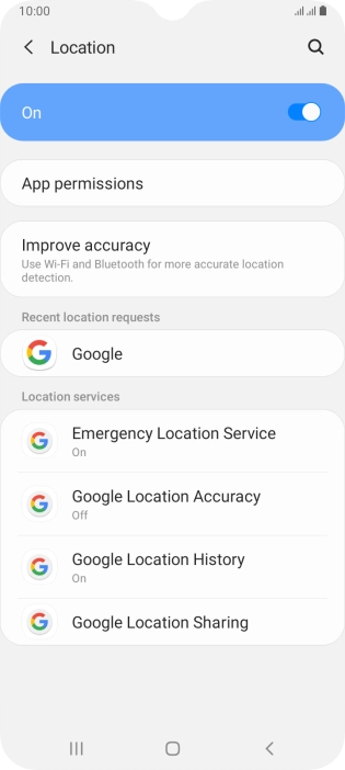 Press Google Location Accuracy.