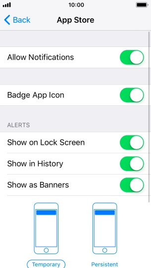 Press the indicator next to 