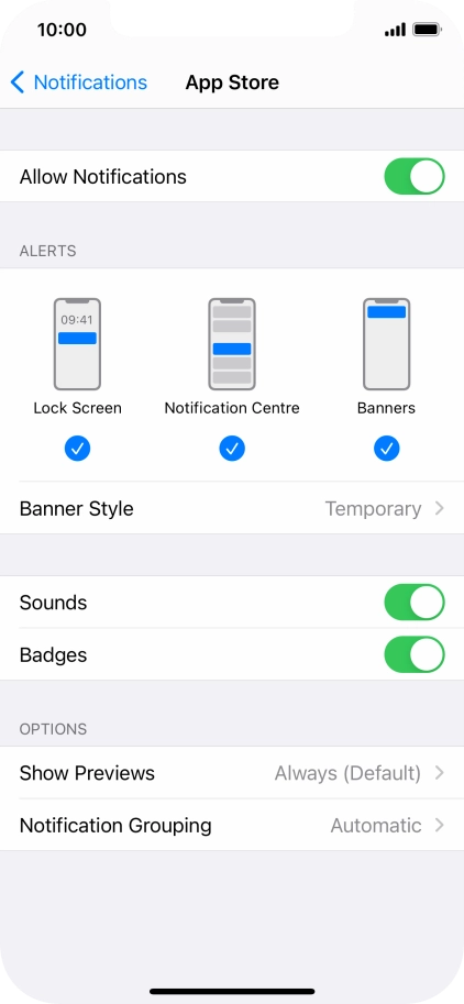 Press the indicator next to 
