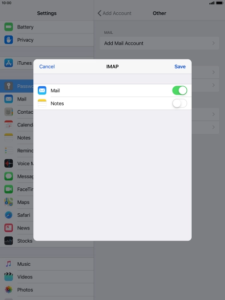 Press Save. Your email account has now been set up. To select more settings for incoming and outgoing server, proceed with the following steps.