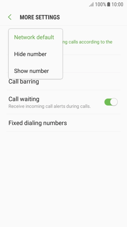 Press Show number to turn on caller identification.