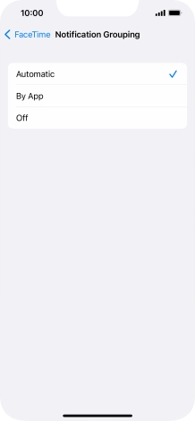 Press the required setting.