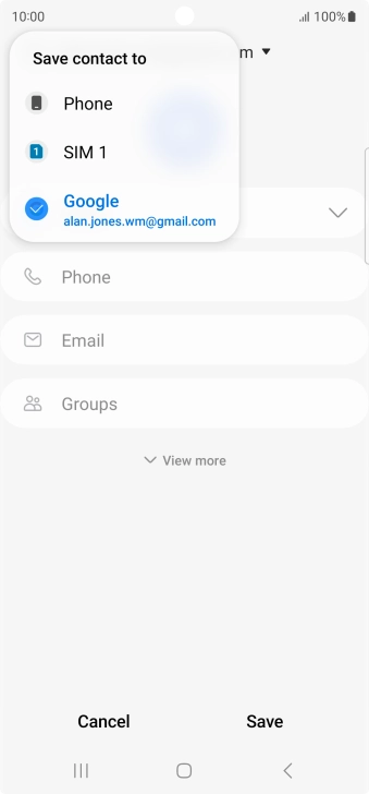 Press the required Google account.