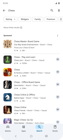 Press the required app.