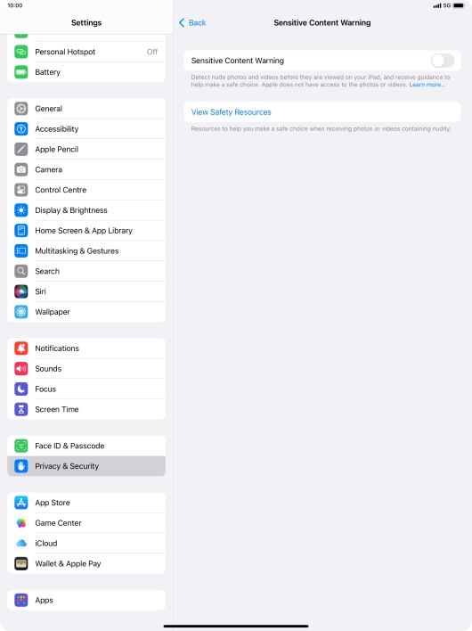 Press the indicator next to 